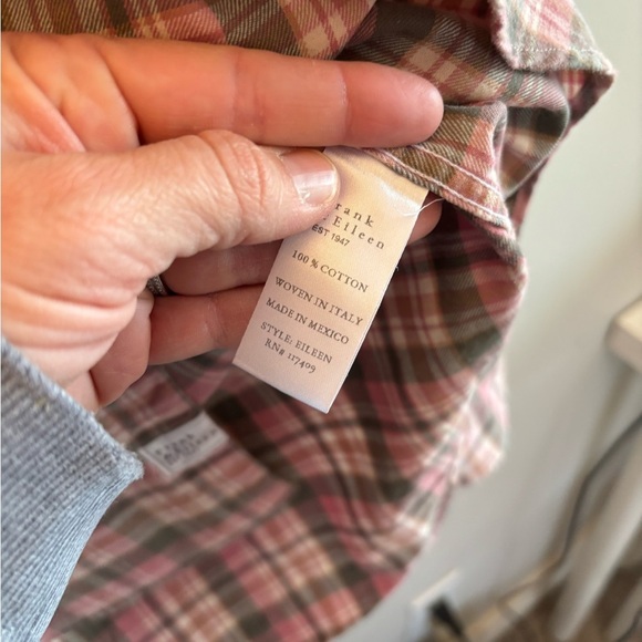 Frank & Eileen Women's Relaxed Pink and Gray Melange Plaid Flannel Size XS - Picture 5 of 8